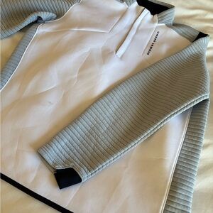Under Armour White and Gray ColdGear Pullover